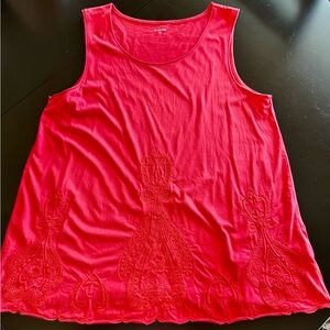 Garnet Hill Red Sleeveless Relaxed Tank Top